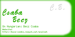 csaba becz business card